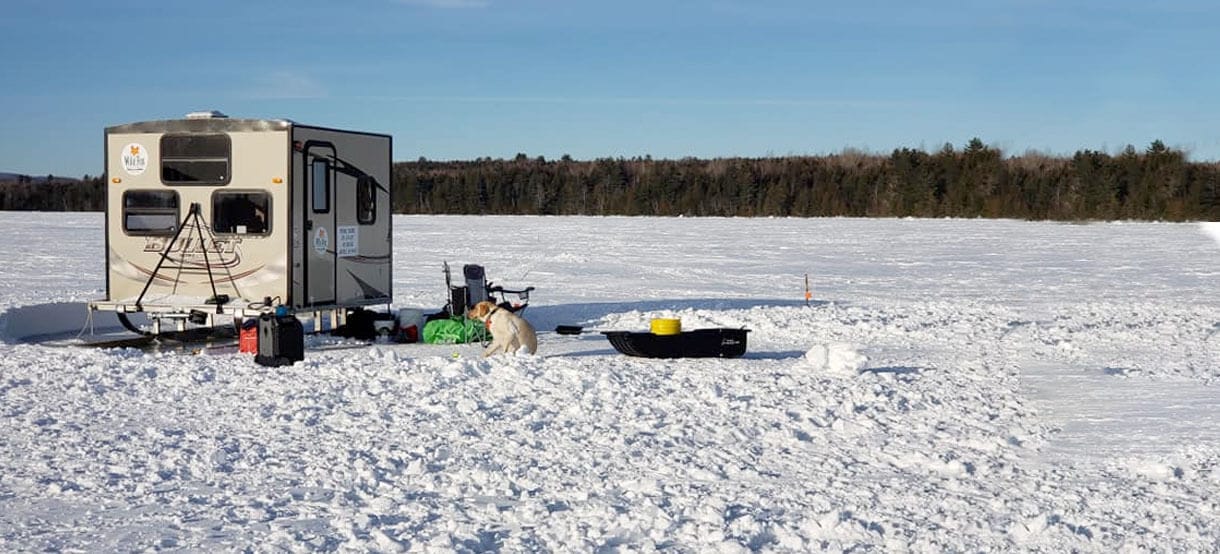 Ice Shack Rental Ice Fishing on Junior Lake Lakeville, Maine